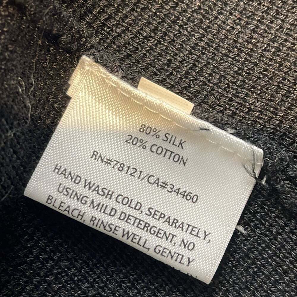 Eileen Fisher black silk blend open cardigan size extra small - Picture 8 of 10